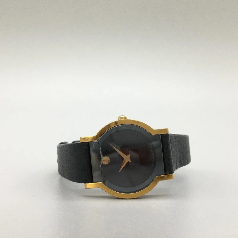 Vtg Movado 87-90-820 Womens Watch 24mm Cracked Crystal Not Running For Parts